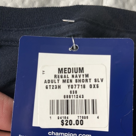 Champion Big C Script Logo Graphic T-Shirt Navy Blue Men’s Size M NWT - Picture 3 of 6